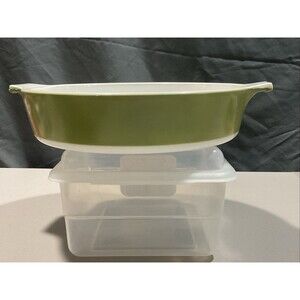 Vintage Corning Ware Avocado Green 8 1/2” Round Baking Dish